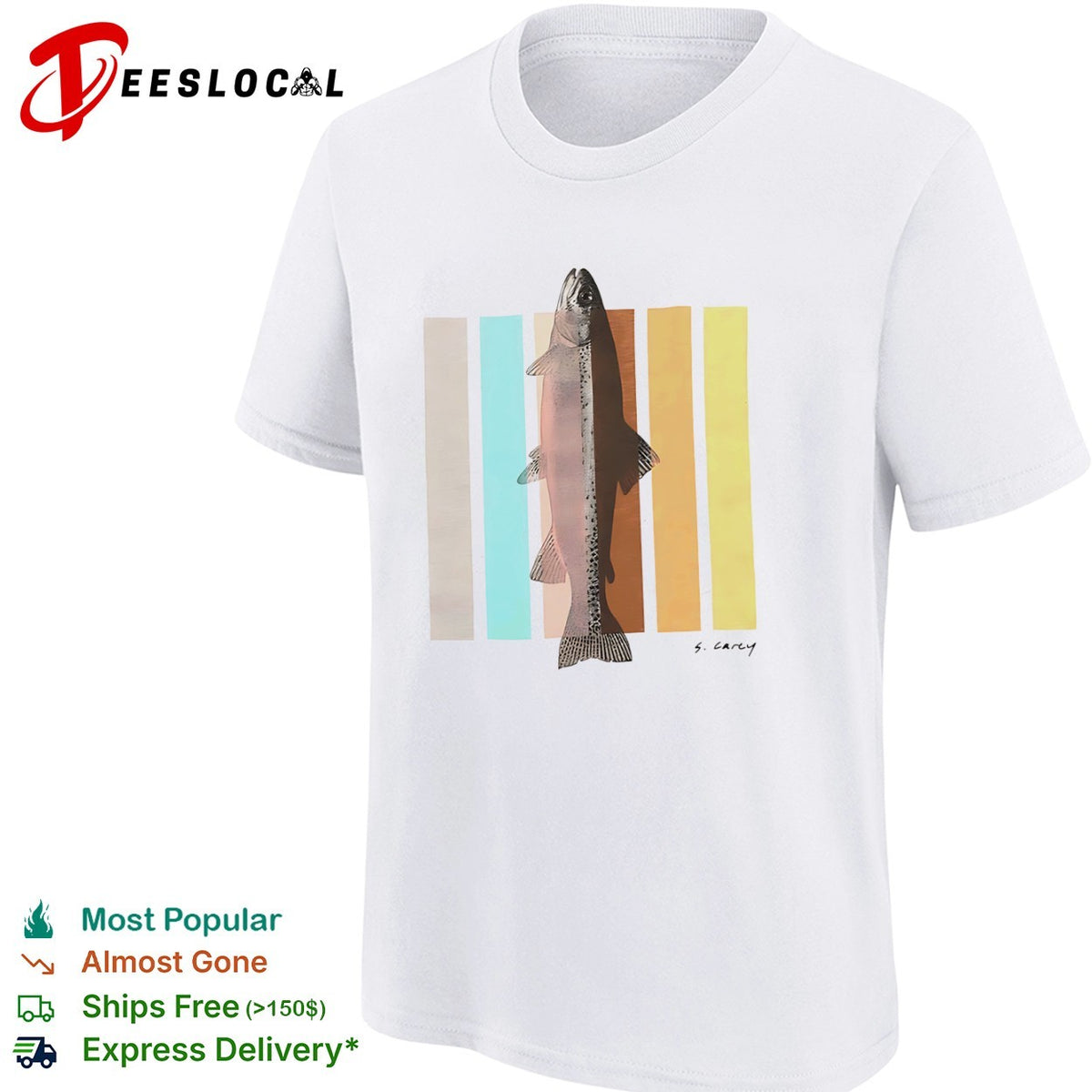 S Carey Rainbow Trout Fish Nature Outdoor Wildlife Sport Fishing Fisherman Shirt