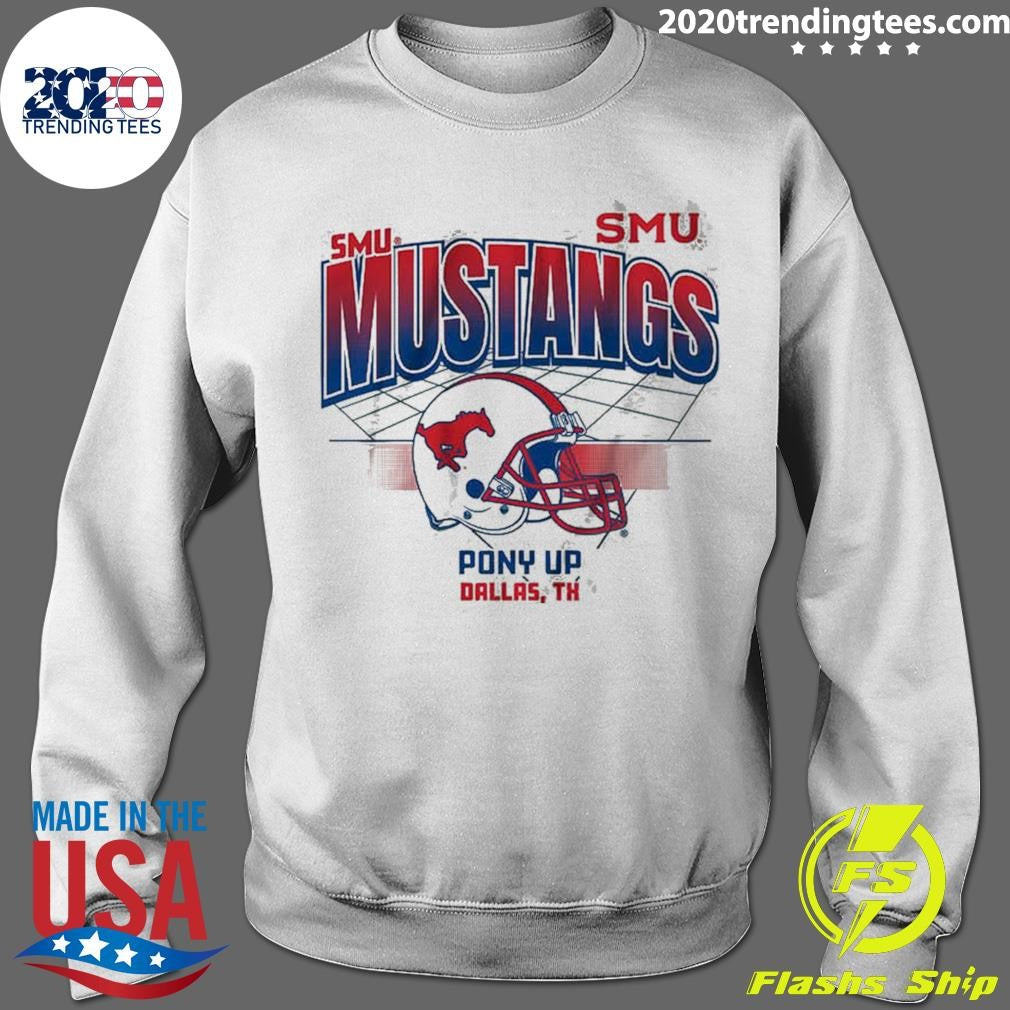 SMU Mustangs Pony Up Dallas Football Helmet Grid Shirt