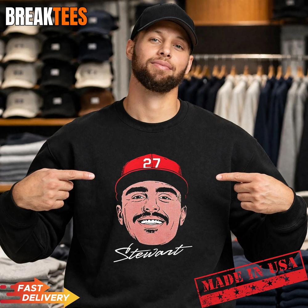 Sal Stewart beard Cincinnati Reds Baseball Big Head Signature T-Shirt