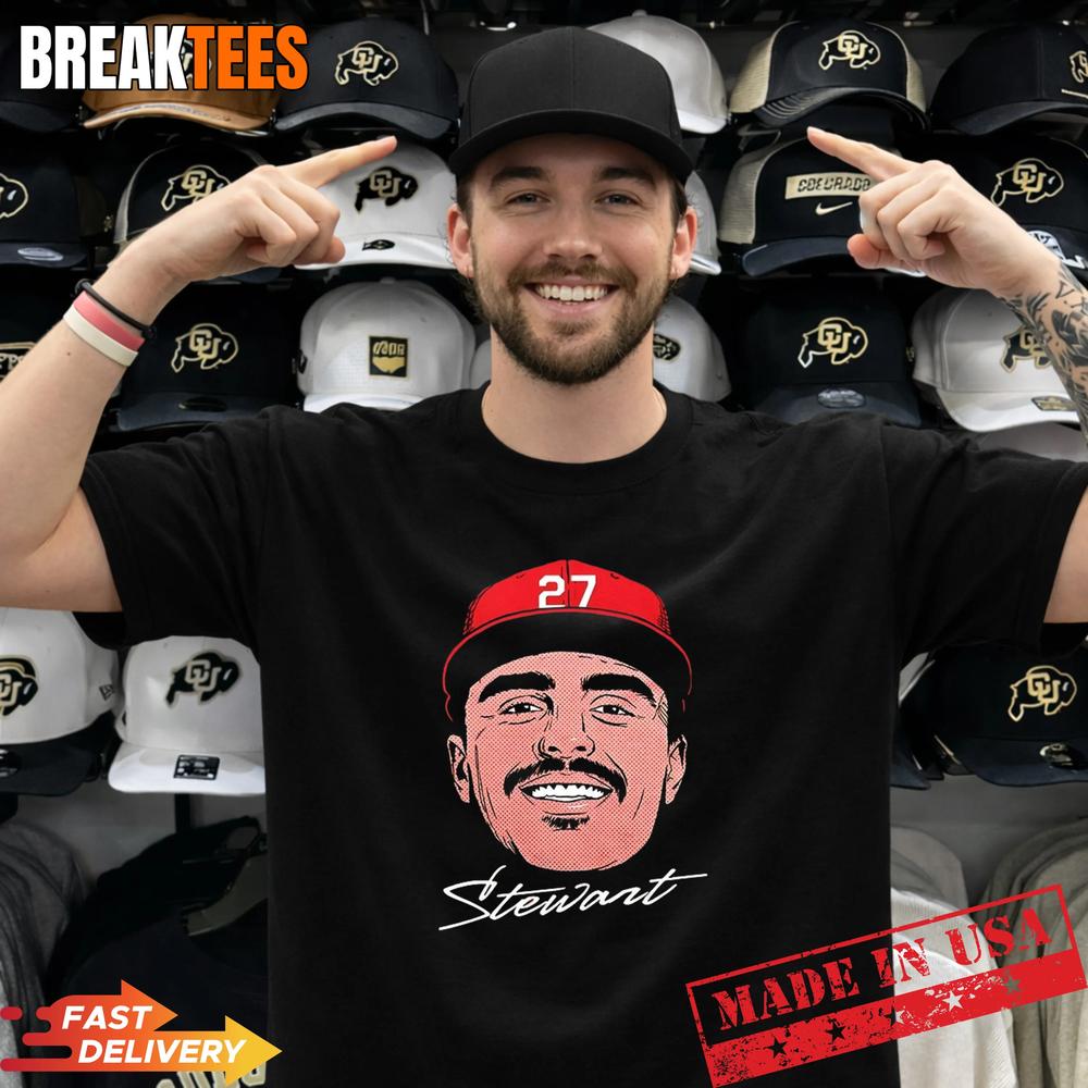 Sal Stewart beard Cincinnati Reds Baseball Big Head Signature T-Shirt