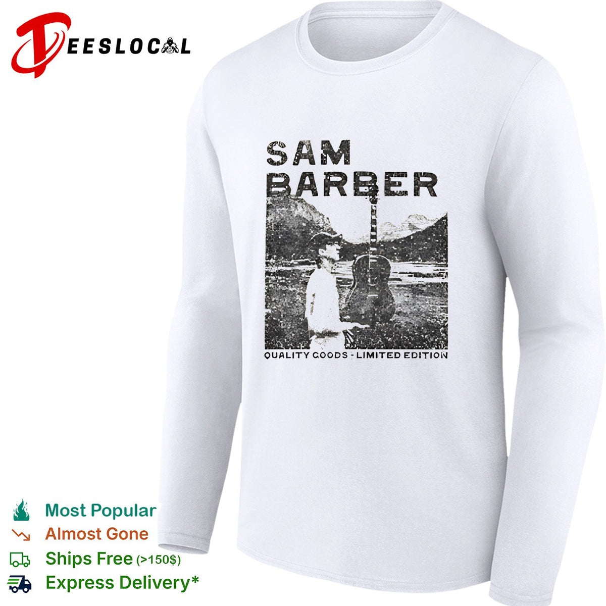 Sam Barber Guitars Denver Quality Goods Limited Edition retro shirt