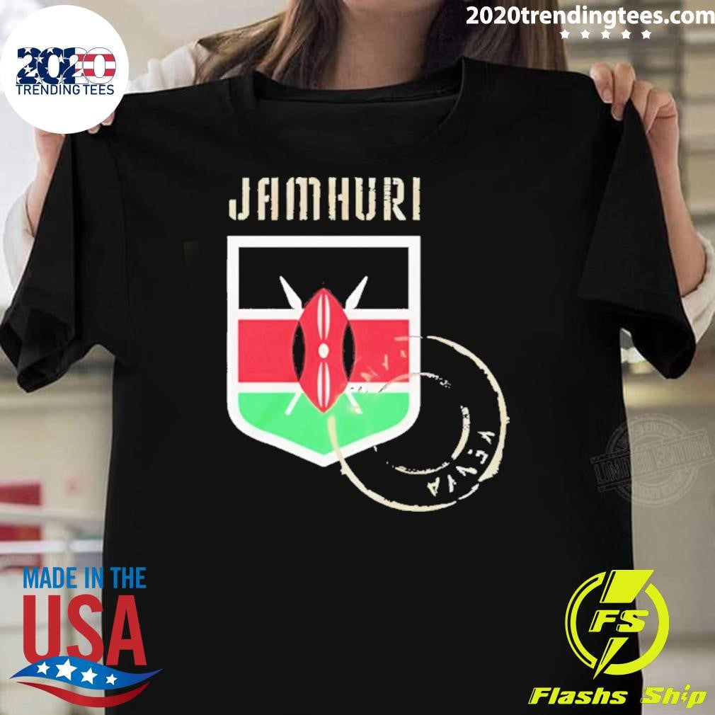 Samuel L. Jackson Wearing Jamhuri Kenya Flag Shirt