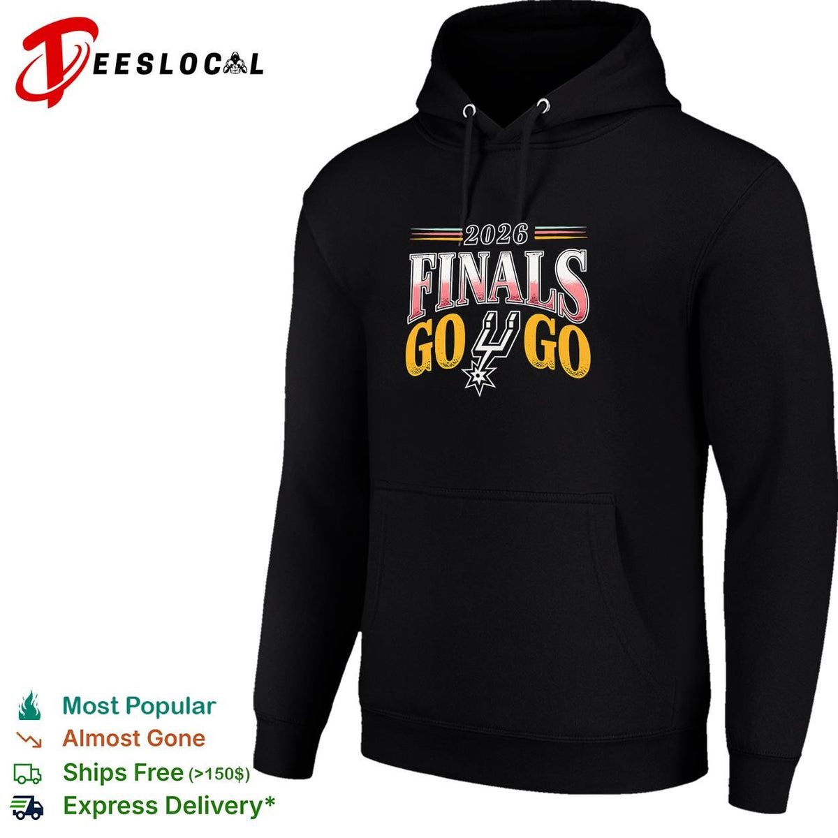San Antonio Spurs 2026 Finals Go Go logo dark shirt