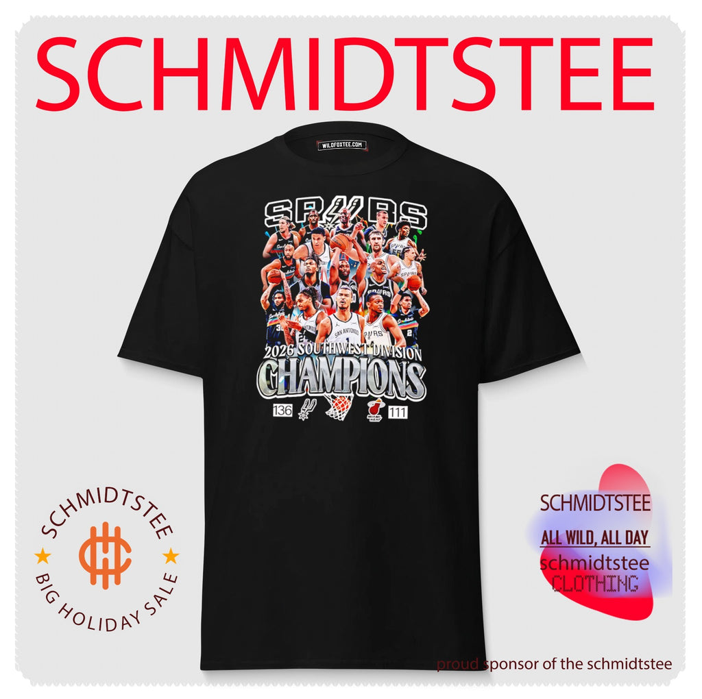 San Antonio Spurs 2026 Southwest Division Champions team collage shirt