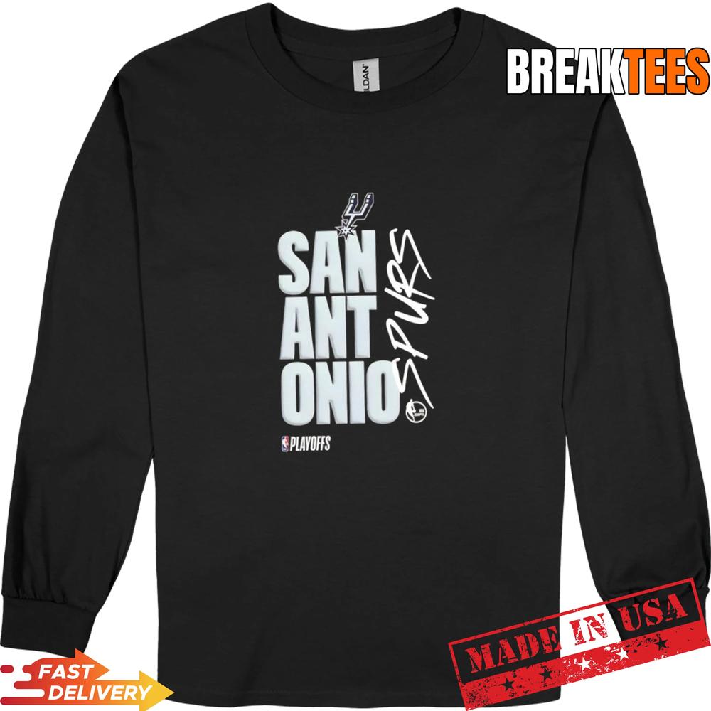 San Antonio Spurs Basketball NBA Playoffs Logo Graphic T-Shirt