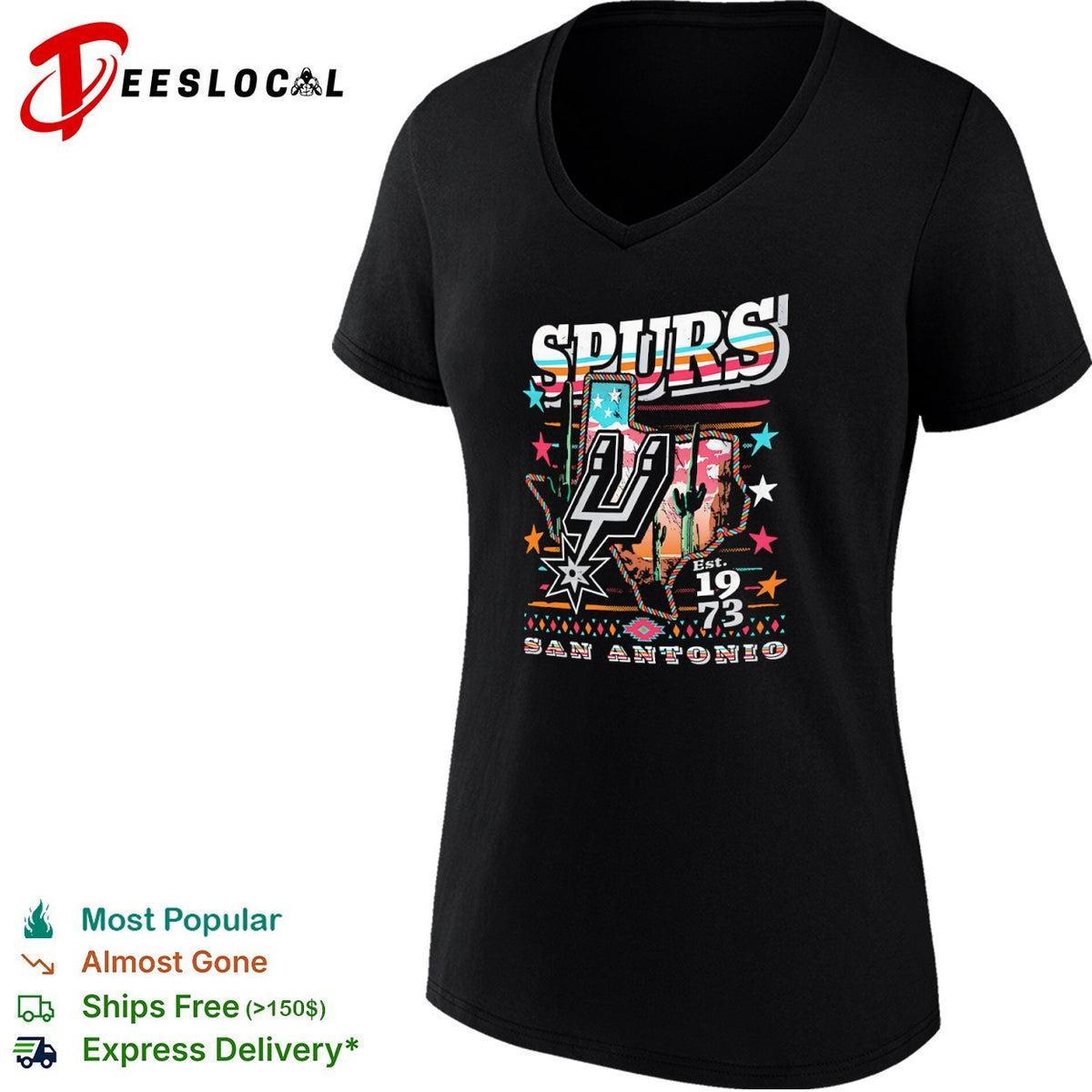 San Antonio Spurs Est 1973 Texas Cactus Desert Southwest Native Pattern shirt