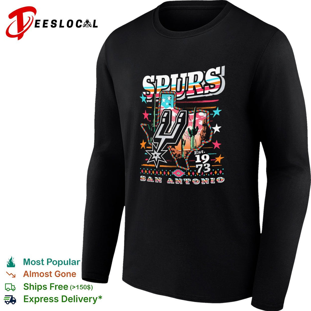 San Antonio Spurs Est 1973 Texas Cactus Desert Southwest Native Pattern shirt