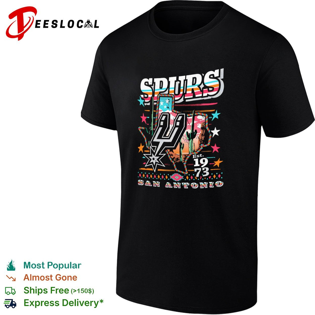 San Antonio Spurs Est 1973 Texas Cactus Desert Southwest Native Pattern shirt