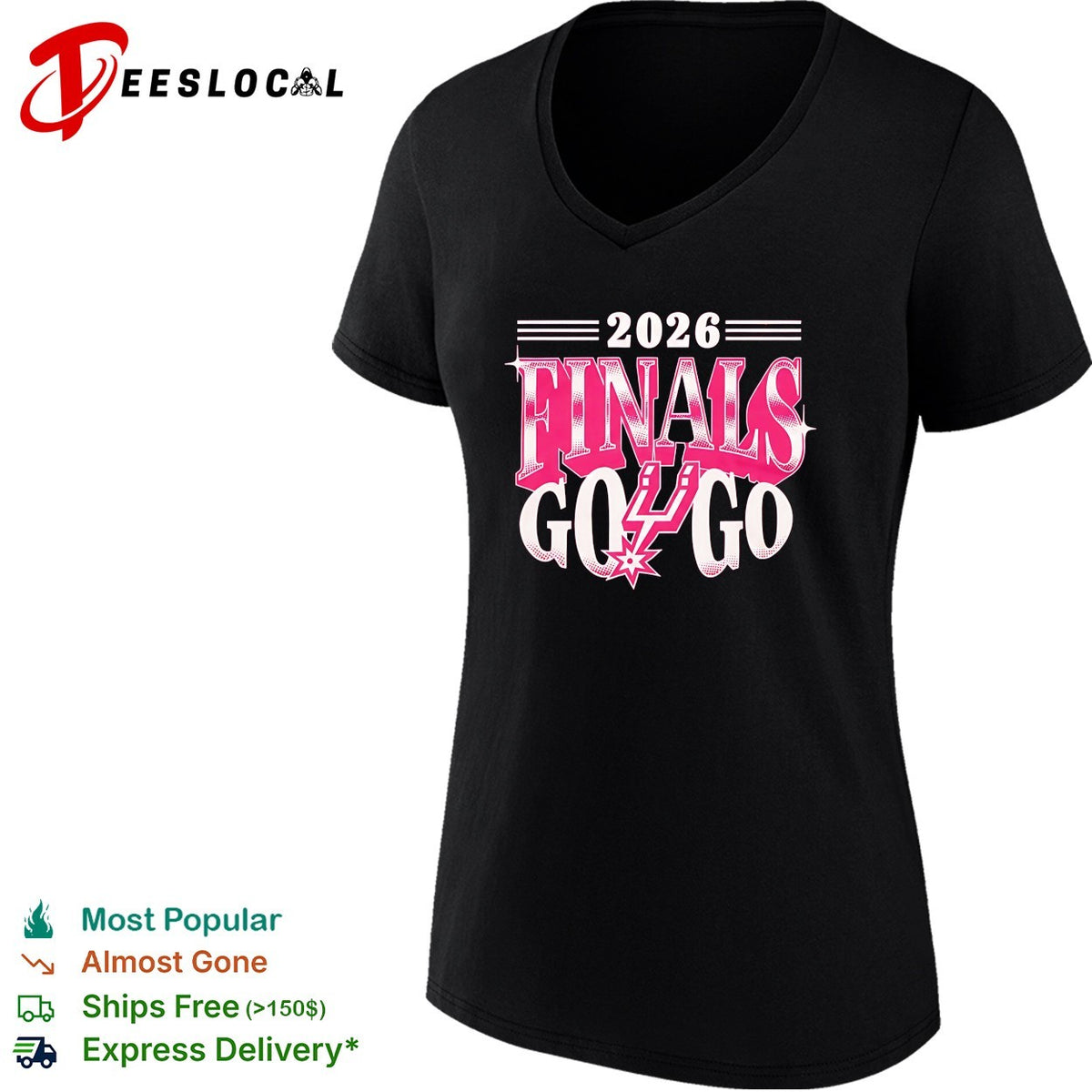 San Antonio Spurs NBA 2026 Finals Go Game 1 Pink design shirt