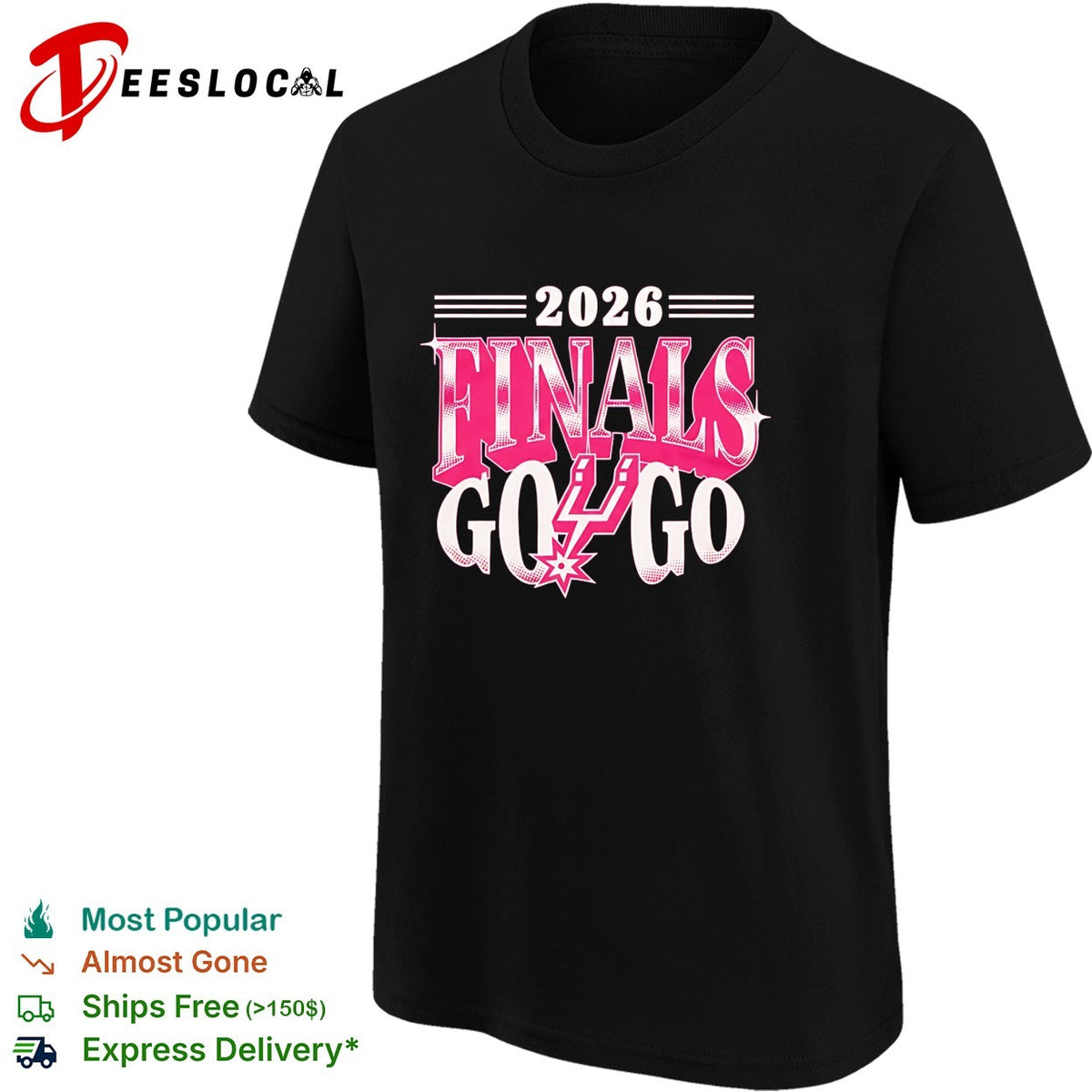 San Antonio Spurs NBA 2026 Finals Go Game 1 Pink design shirt