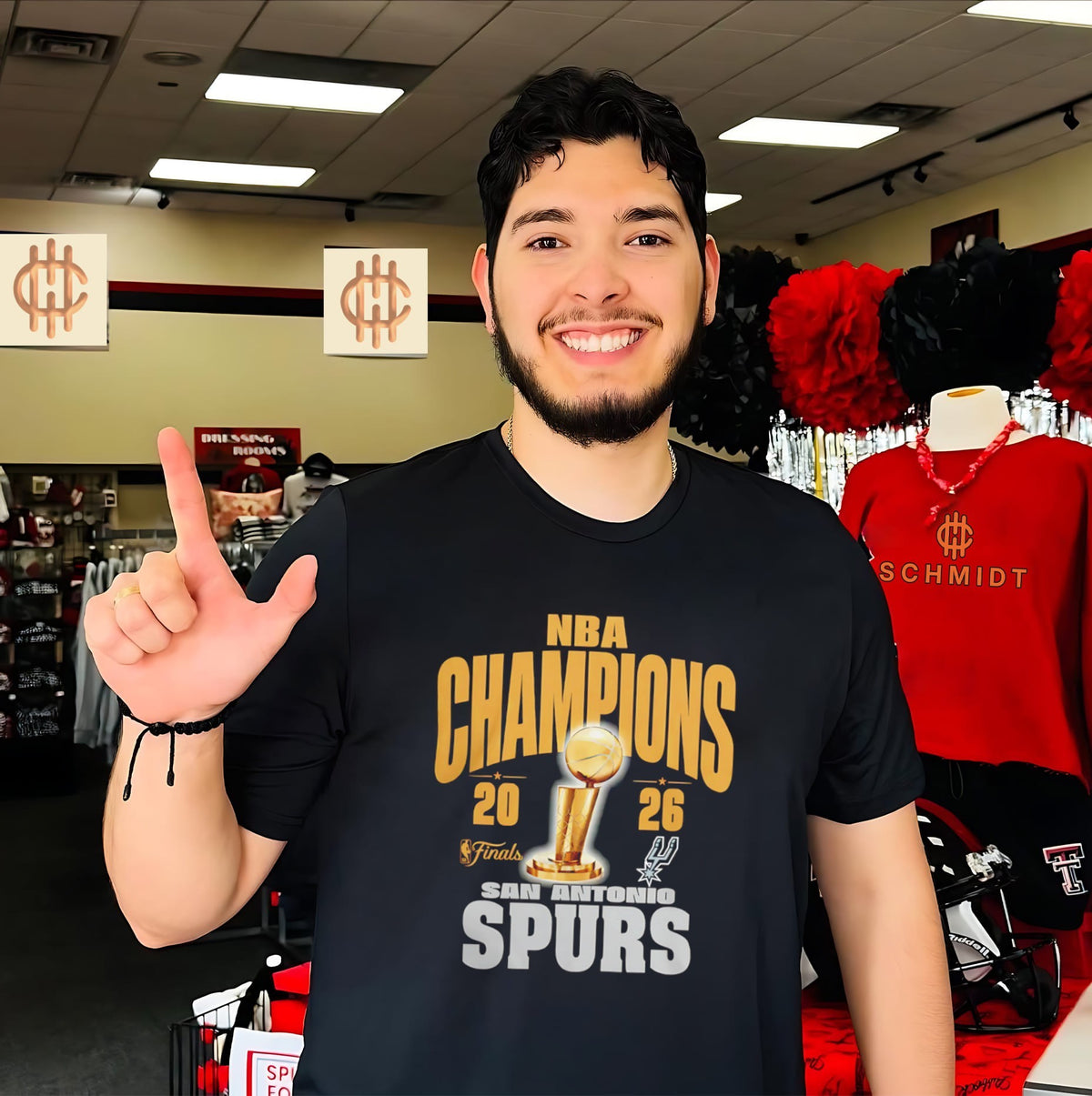 San Antonio Spurs NBA Cup Champions 2026 Gold Trophy shirt