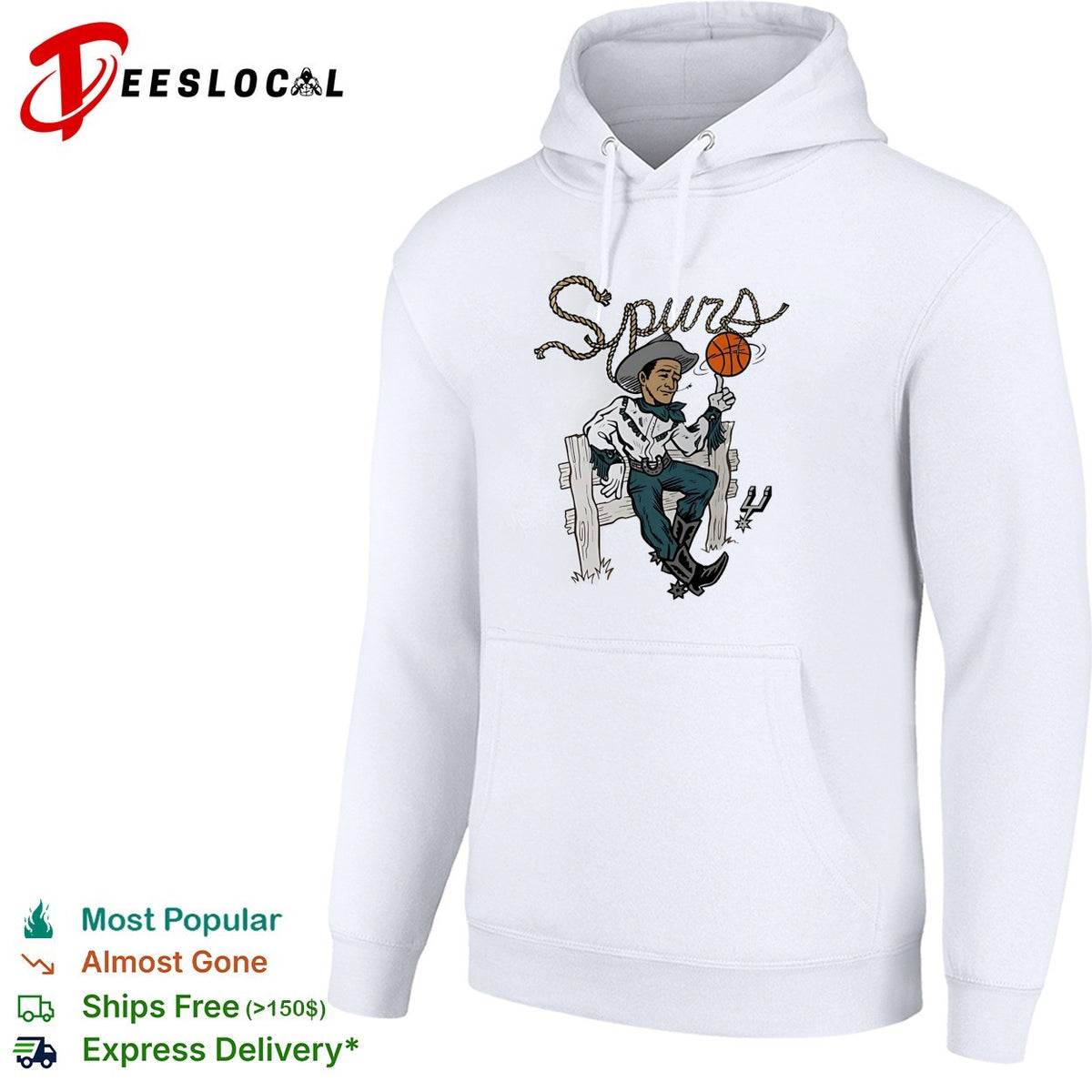 San Antonio Spurs basketball Cowboy spinning ball shirt