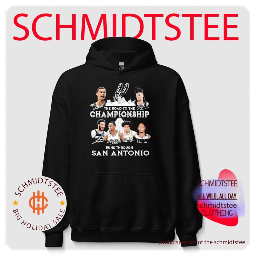 San Antonio Spurs the road to the championship runs through San Antonio graphic shirt