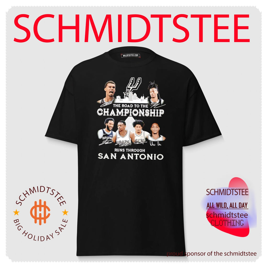 San Antonio Spurs the road to the championship runs through San Antonio graphic shirt