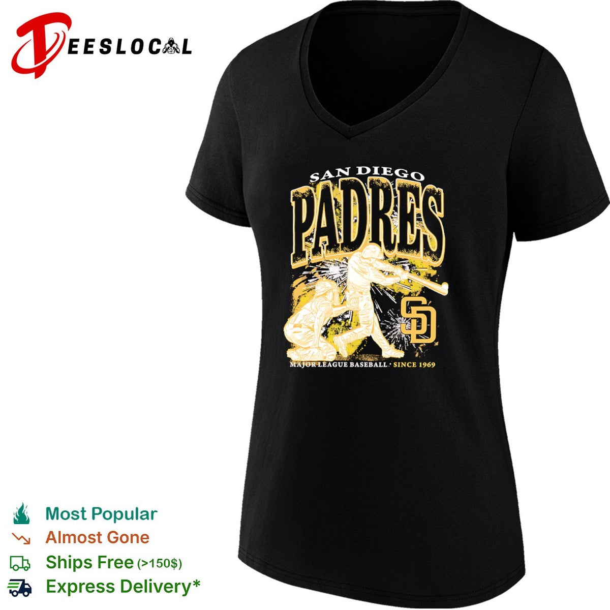 San Diego Padres swinging batter Major League Baseball since 1969 shirt