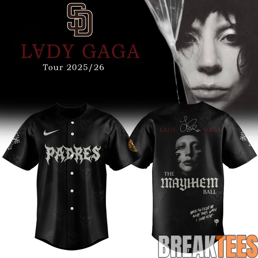 San Diego Padres x Lady Gaga’s’The ‘MAYHEM’ Ball Baseball Jersey