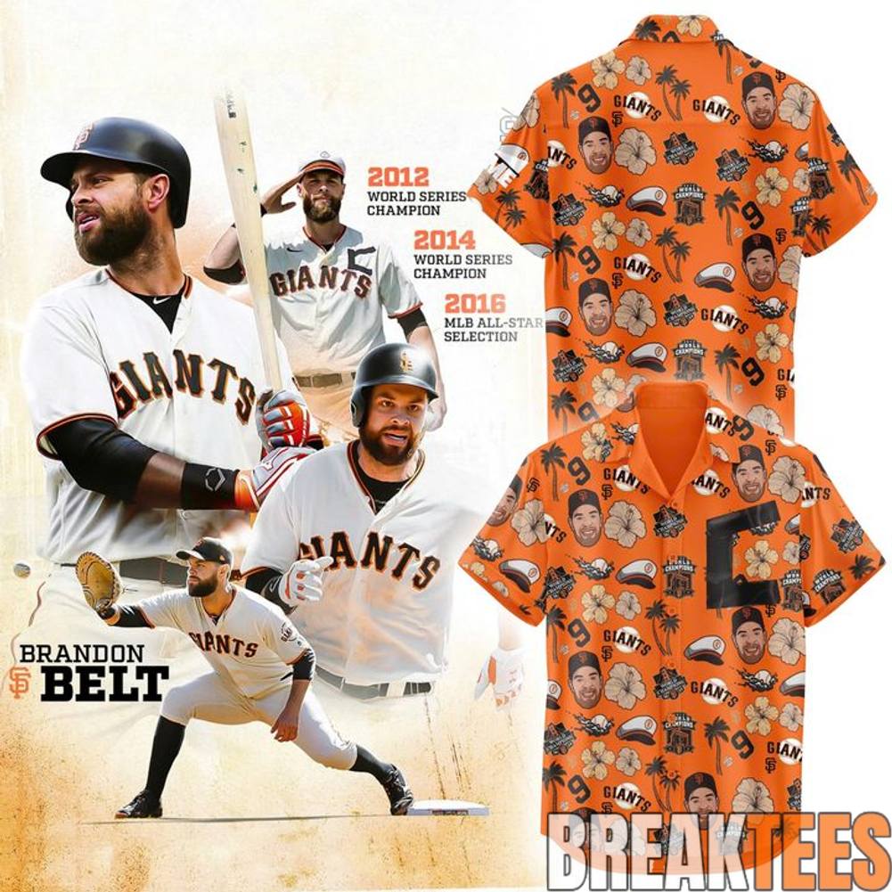 San Francisco Giants Brandon Belt Celebration Day Hawaiian Shirt