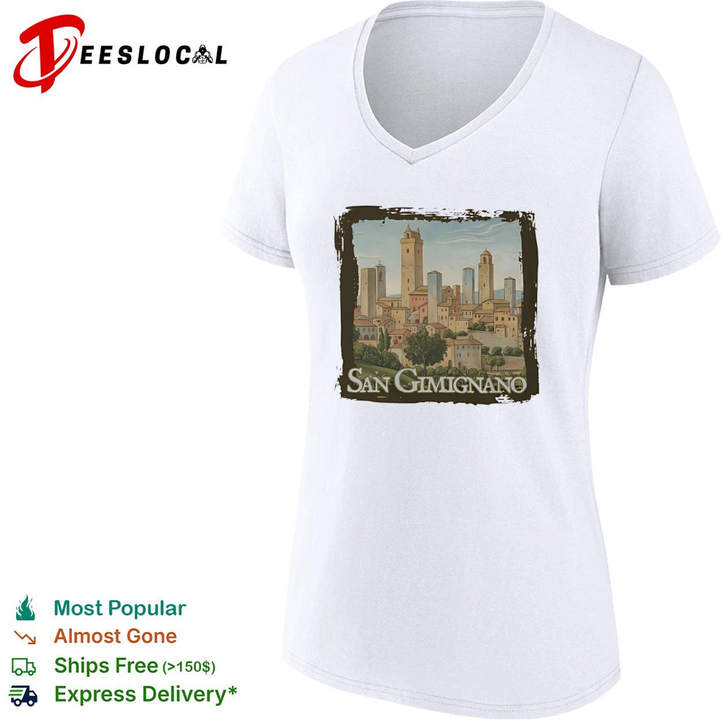 San Gimignano Tuscan Townscape Landmark Italian Architecture Travel Souvenir Shirt