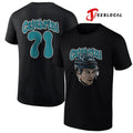 San Jose Sharks Macklin Celebrini portrait name and number shirt