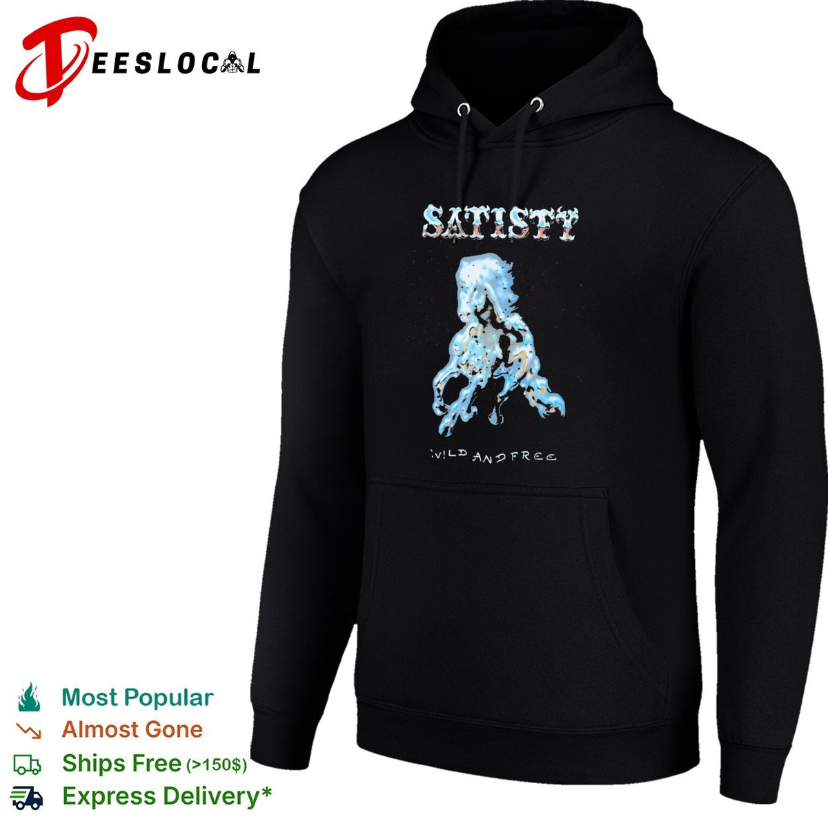 Satisty Wild and Free Chrome Horse Metallic Airbrush Aesthetic Shirt