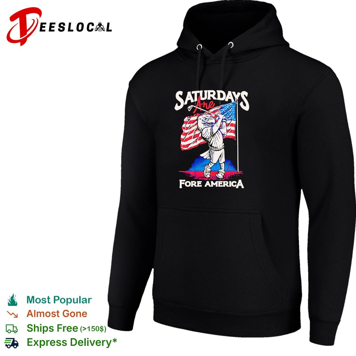 Saturdays are Fore America Eagle Golf Sport Patriotic United States Flag shirt