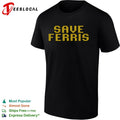 Save Ferris Ferris Buellers Day Off movie quote digital dot matrix design shirt