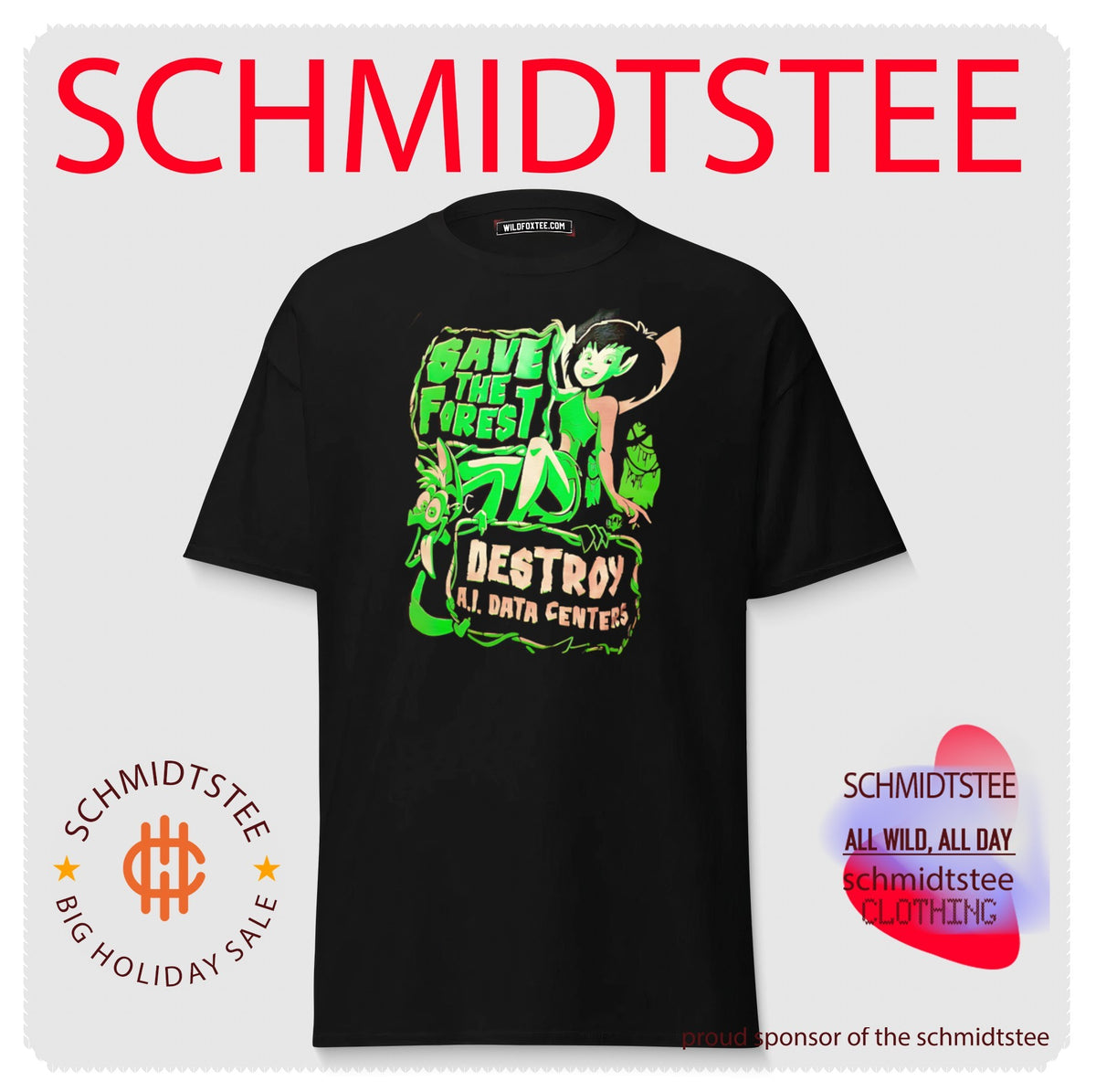 Save the Forest Destroy AI Data Centers Fairy and Creature shirt