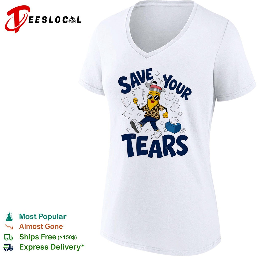 Save your tears Pencil character leopard print shirt