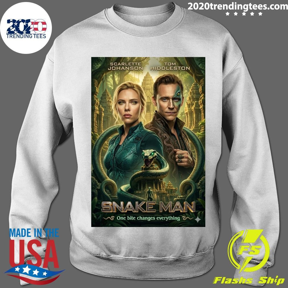 Scarlette Johansson and Tom Hiddleston Snake Man One Bite Changes Everything Shirt