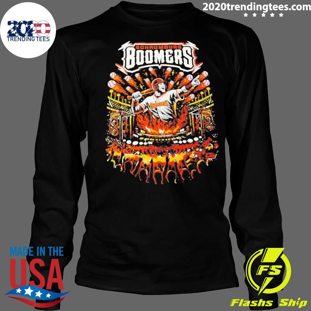 Schaumburg Boomers Baseball Flaming Batter Graphic Shirt