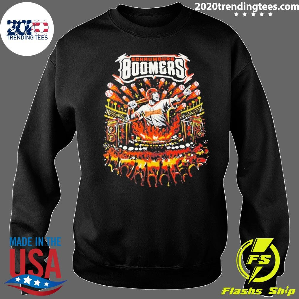Schaumburg Boomers Baseball Flaming Batter Graphic Shirt