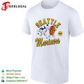 Seattle Mariners Baseball Club Mascot Hot Dog and Baseball Cartoon logo Shirt
