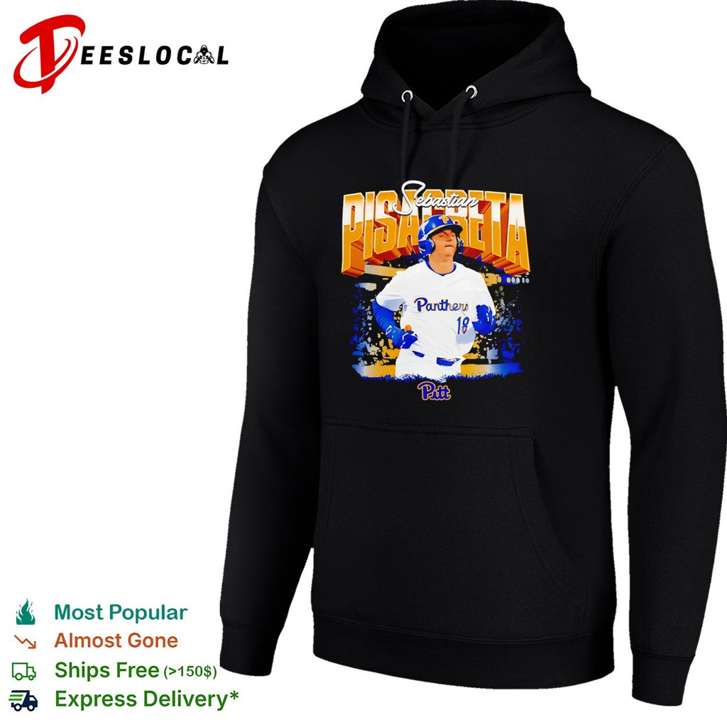 Sebastian Pisacreta Pittsburgh Panthers NCAA Baseball Player 18 Pitt Sport Shirt