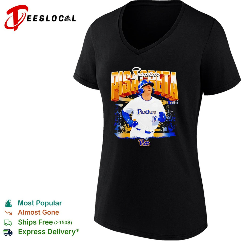 Sebastian Pisacreta Pittsburgh Panthers NCAA Baseball Player 18 Pitt Sport Shirt