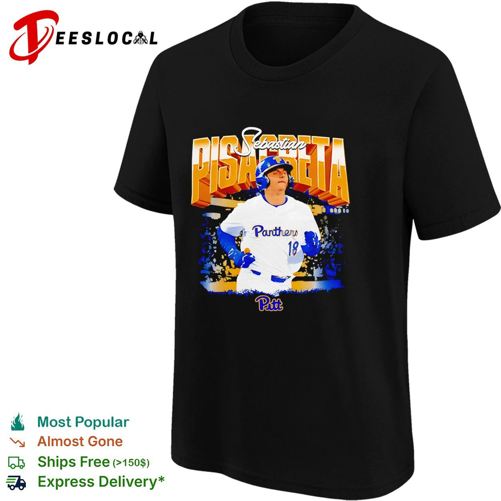Sebastian Pisacreta Pittsburgh Panthers NCAA Baseball Player 18 Pitt Sport Shirt