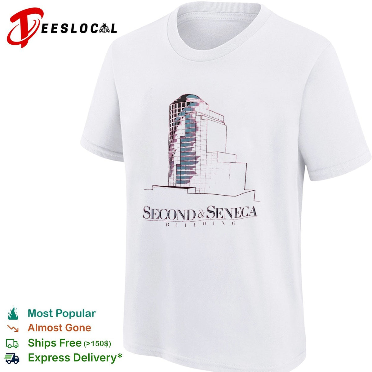 Second and Seneca Building architectural Seattle landmark shirt