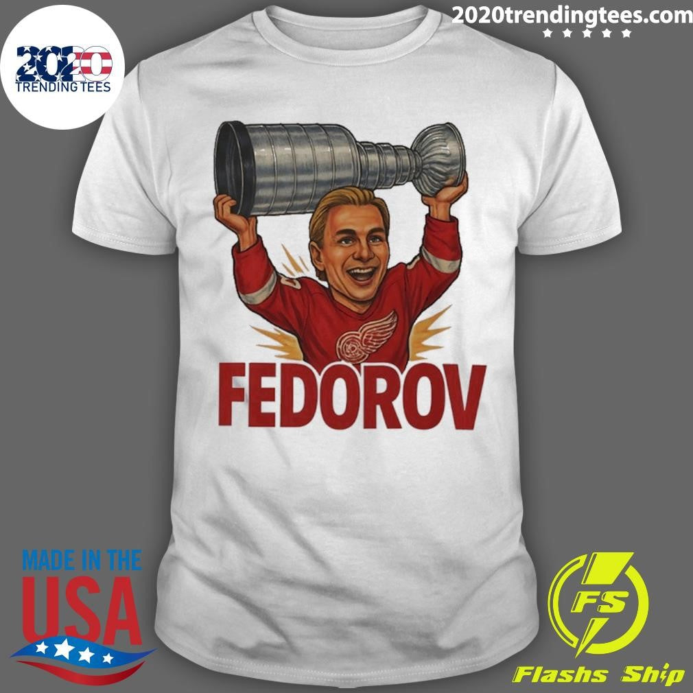 Sergei Fedorov Detroit Red Wings Hockey Player Caricature Shirt
