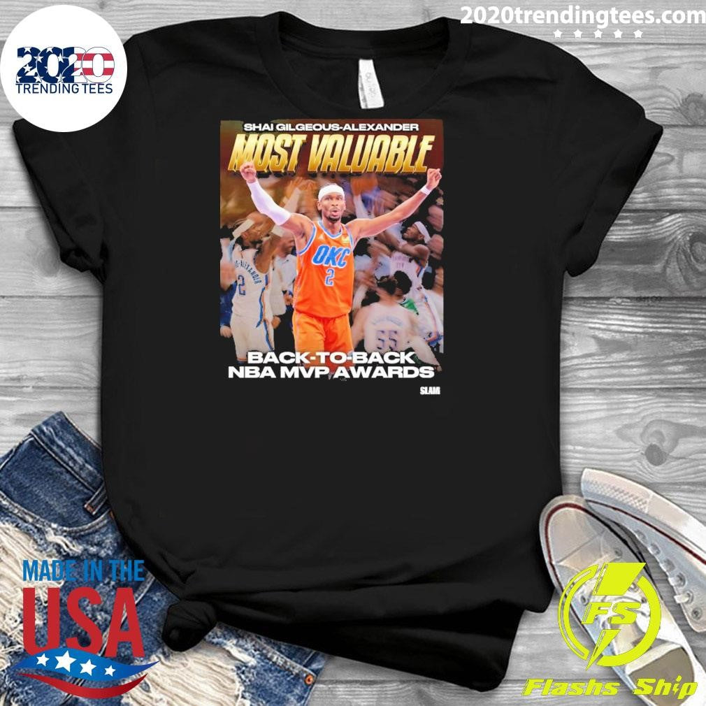 Shai Gilgeous- Alexander Most Valuable Back- To- Back Nba Mvp Awards Shirt