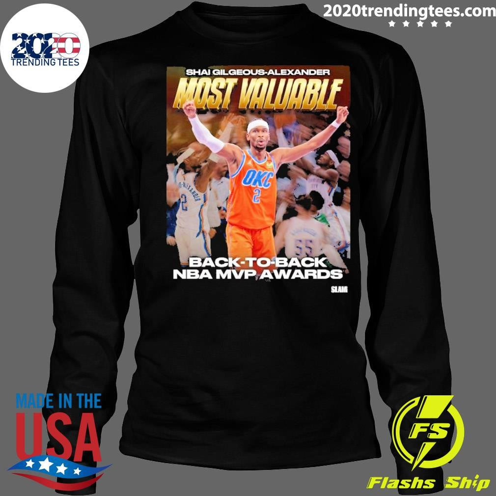 Shai Gilgeous- Alexander Most Valuable Back- To- Back Nba Mvp Awards Shirt
