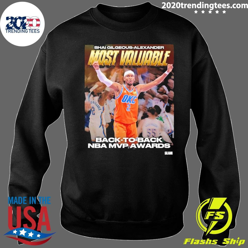 Shai Gilgeous- Alexander Most Valuable Back- To- Back Nba Mvp Awards Shirt