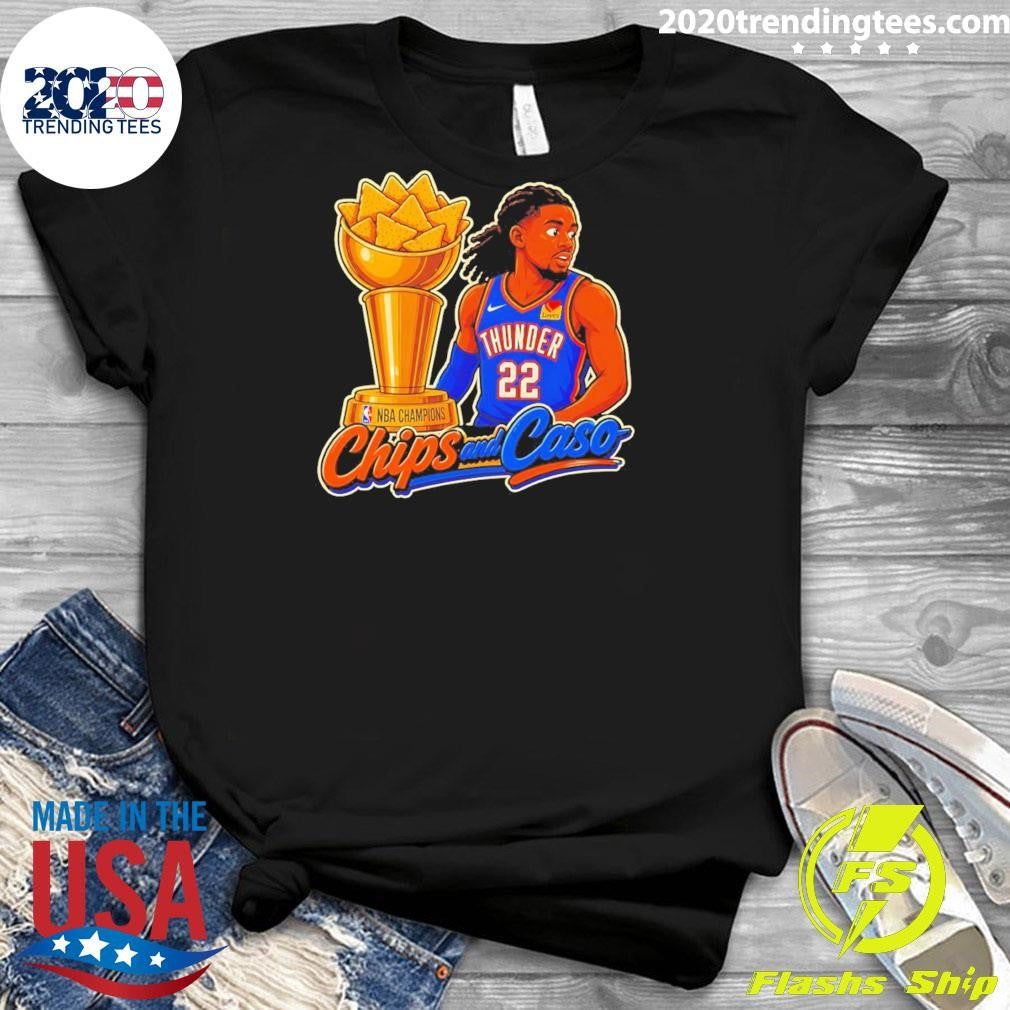 Shai Gilgeous-Alexander Oklahoma City Thunder Chips and Caso NBA Champions 2026 Shirt
