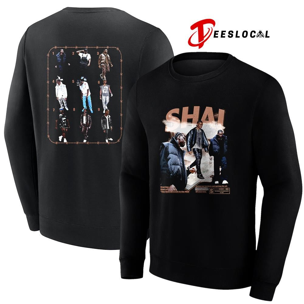 Shai Gilgeous Alexander starring Shai as the best dressed in the NBA graphic shirt