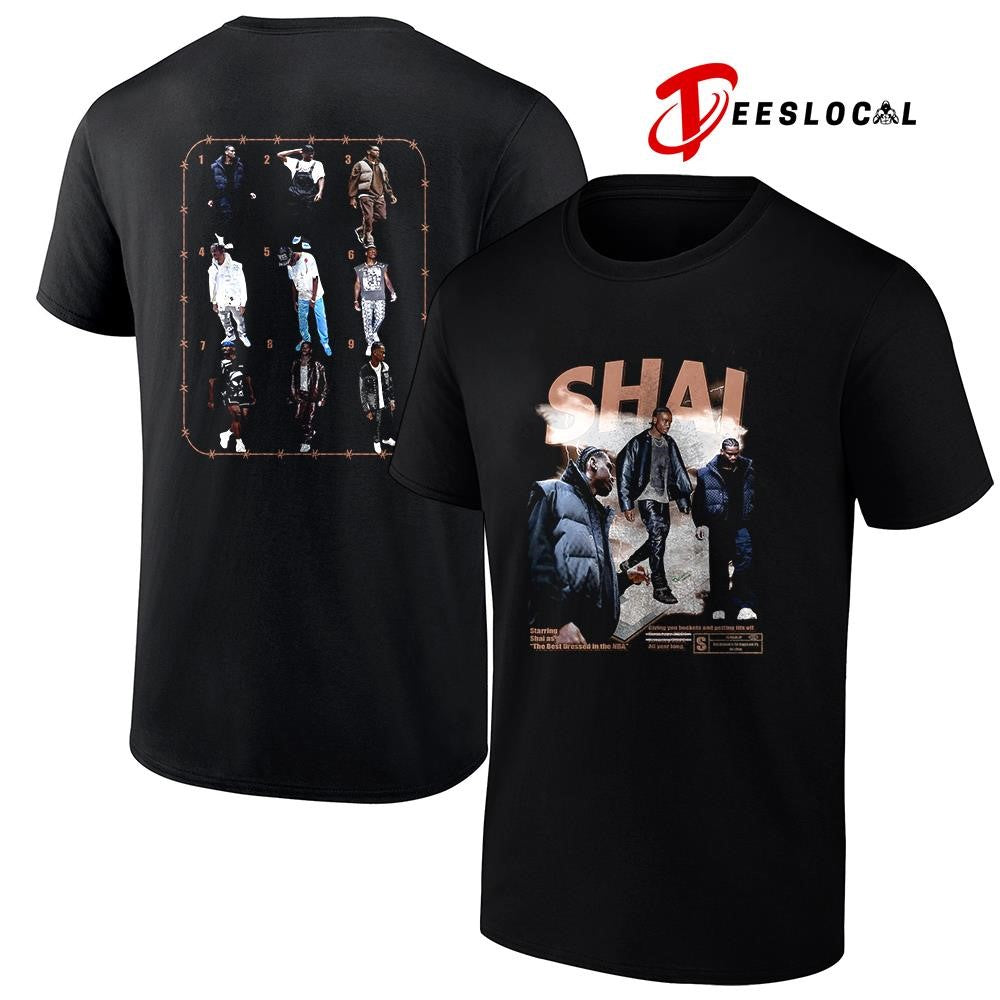 Shai Gilgeous Alexander starring Shai as the best dressed in the NBA graphic shirt