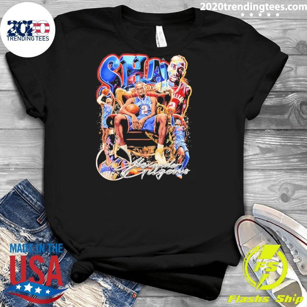 Shai Gilgeous-alexander Okc Thunders Collage 90s Bootleg Shirt