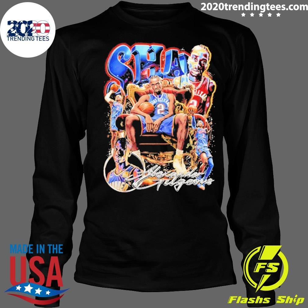 Shai Gilgeous-alexander Okc Thunders Collage 90s Bootleg Shirt