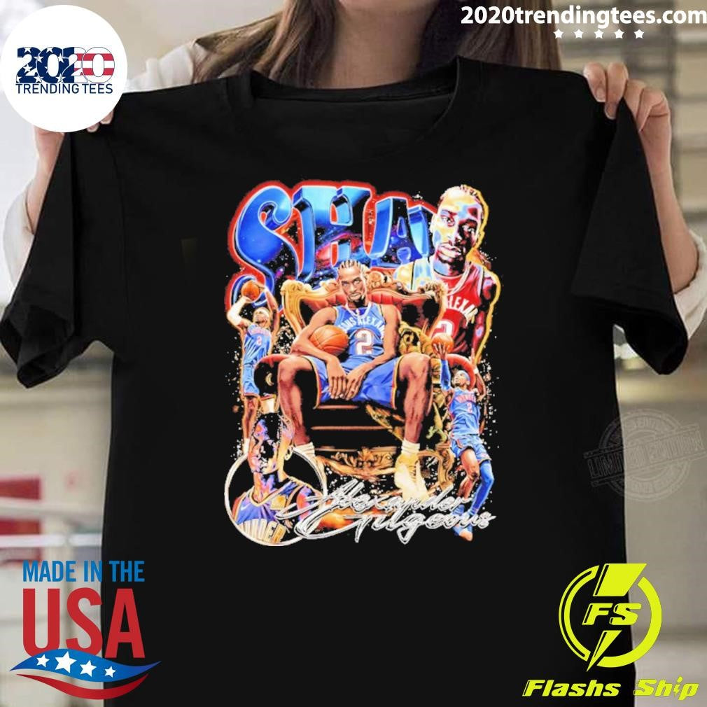 Shai Gilgeous-alexander Okc Thunders Collage 90s Bootleg Shirt