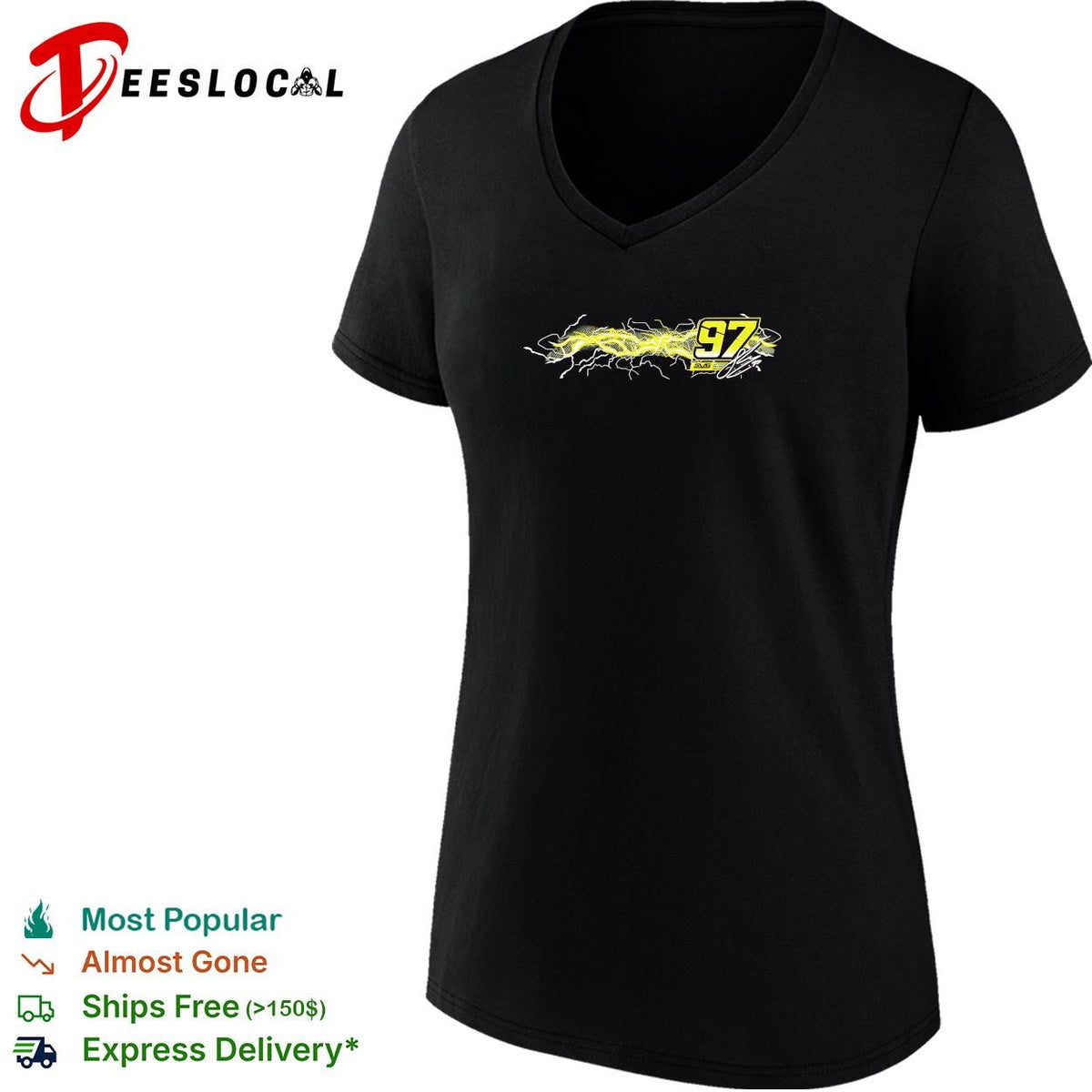 Shane van Gisbergen 97 SVG lightning bolt signature NASCAR shirt