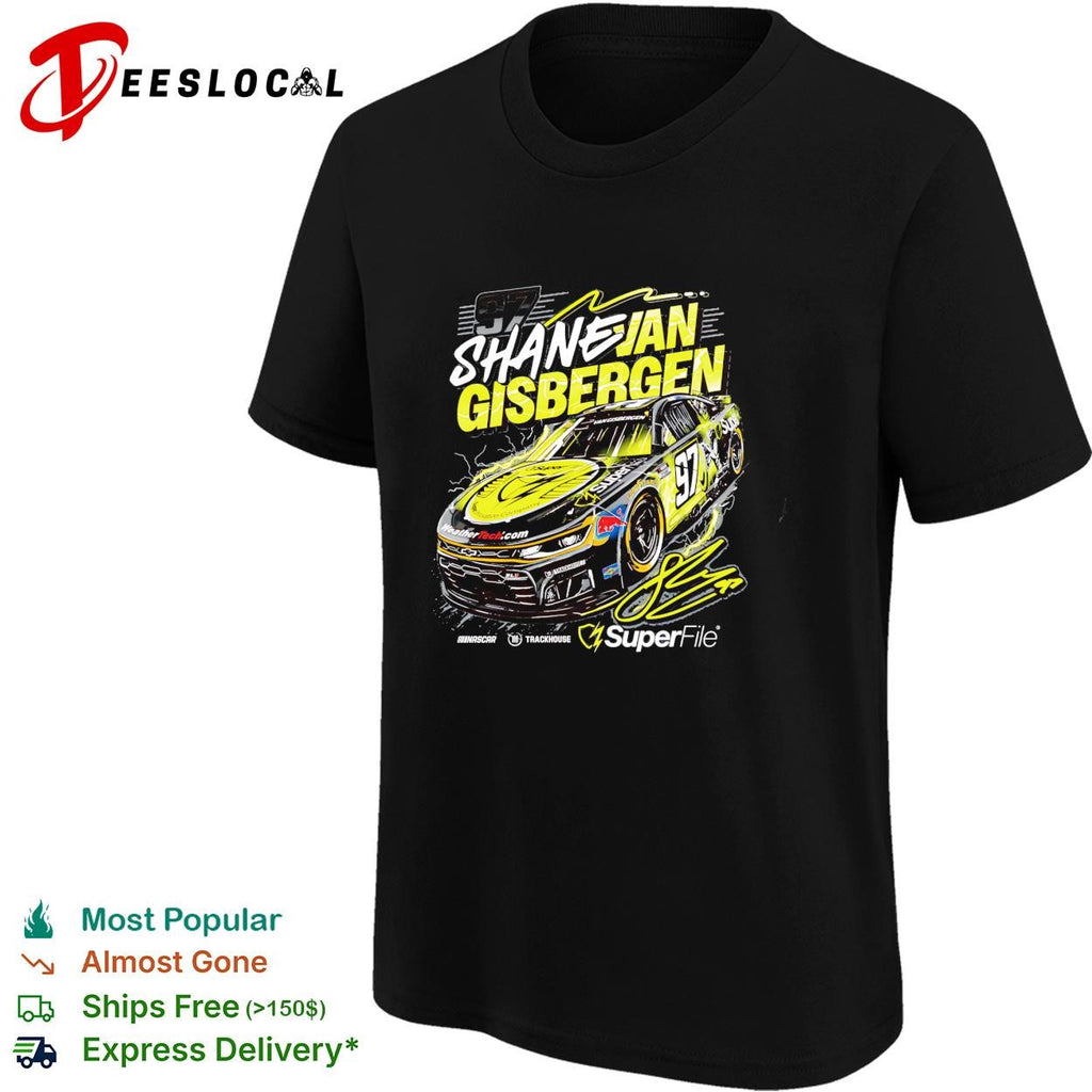 Shane van Gisbergen 97 SuperFile Trackhouse NASCAR yellow black shirt