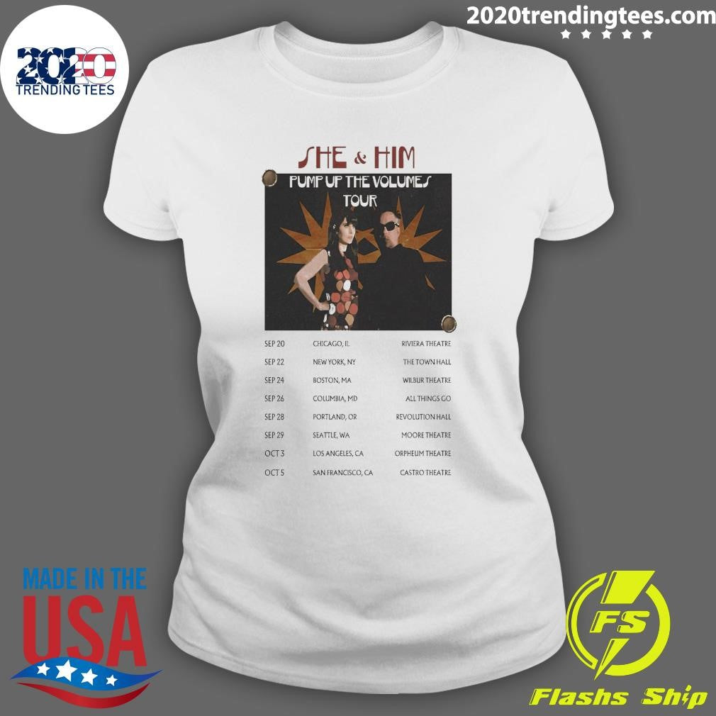She & Him’s 2026 Pump Up The Volumes Tour Shirt