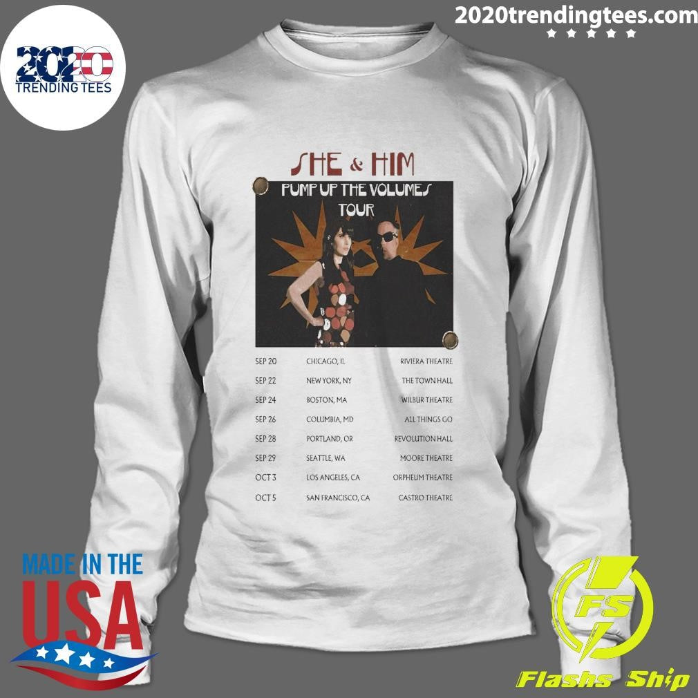 She & Him’s 2026 Pump Up The Volumes Tour Shirt